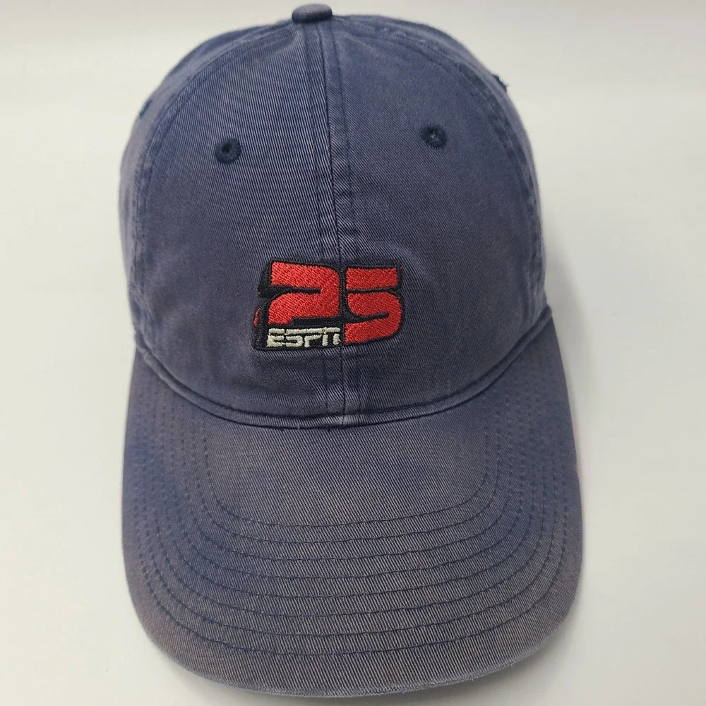 Vintage Nike Hat Strapback Blue Red ESPN 25th Anniversary Bud Light Distressed